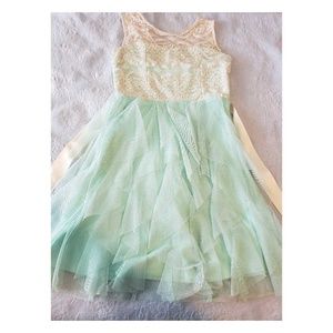 Teal & Cream Lace Dress